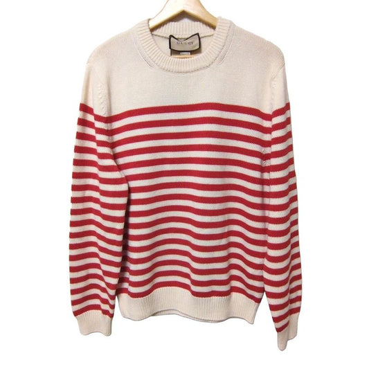 Gucci Long Sleeve Sweater Size L Women's - 740585 Xkc6g Ivory X Red Crew Neck