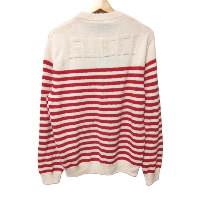 Gucci Long Sleeve Sweater Size L Women's - 740585 Xkc6g Ivory X Red Crew Neck