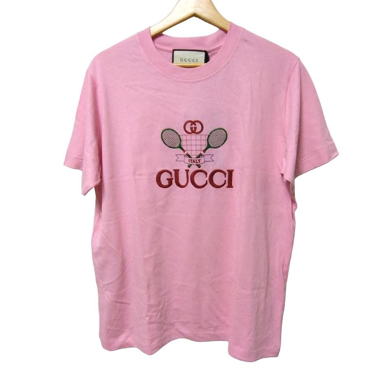 Gucci Short Sleeve T-Shirt Size L Women's - 580762-Xjbhp Pink Crew Neck