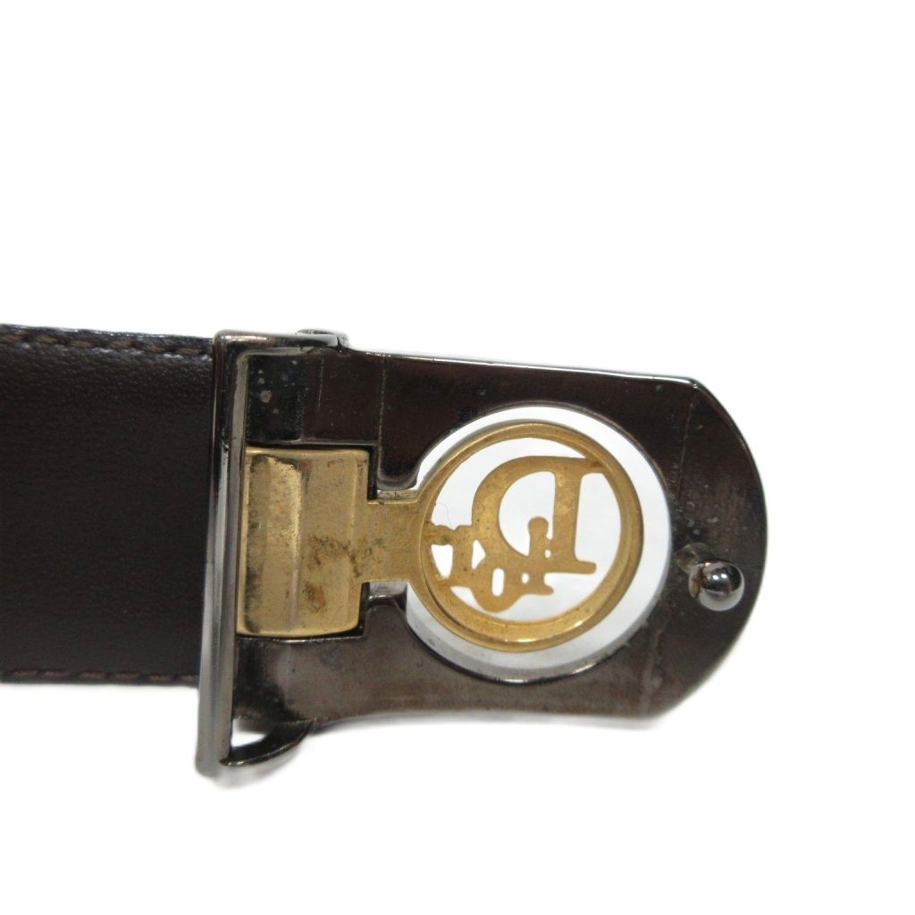 Christian Dior Christian Dior Logo Buckle Belt Leather Black *Belt external