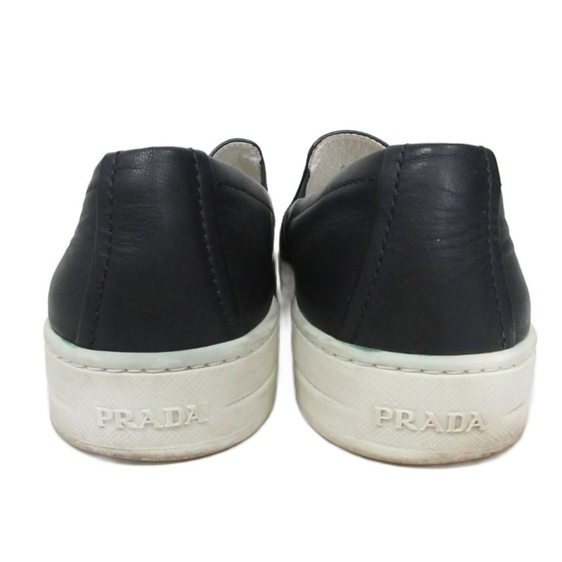 Prada Sports Prada Sport Leather Slip-On Shoes Sneakers Low Cut 37 Black Aa