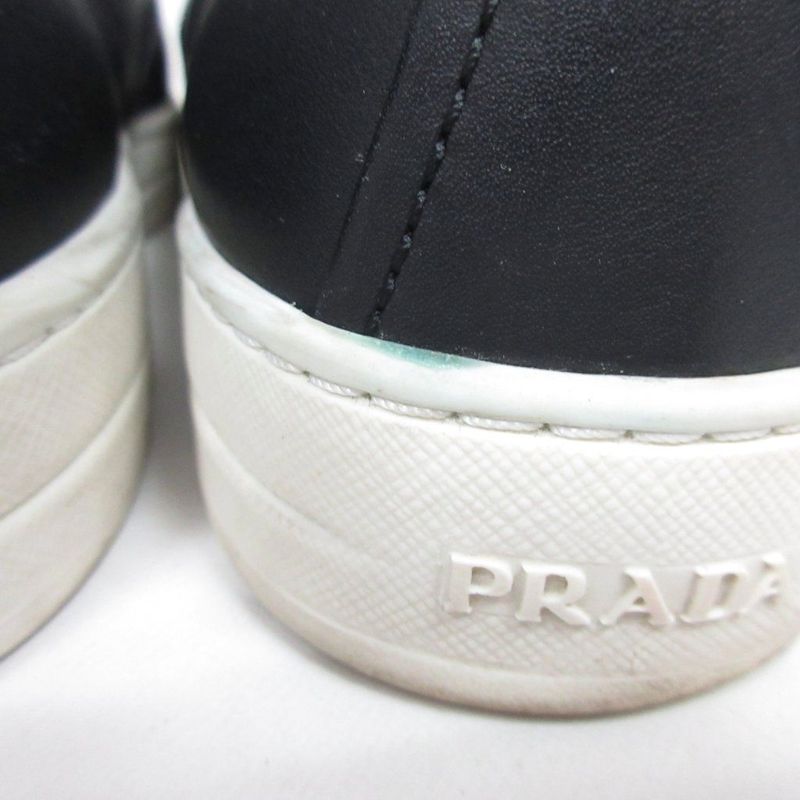 Prada Sports Prada Sport Leather Slip-On Shoes Sneakers Low Cut 37 Black Aa