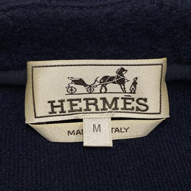 Hermes Blouson Size M Men's - H467720ha Dark Navy Long Sleeve Cashmere Blend