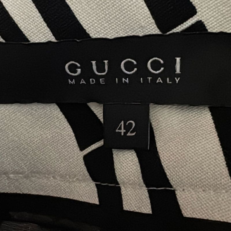 Gucci Skirt Size 42 M Women's - 189017 White X Black Knee Length Bamboo Pattern