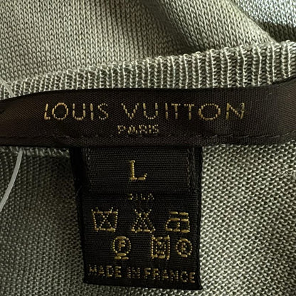 Louis Vuitton Long Sleeve Sweater Size L Men's - Light Green V-Neck Silk