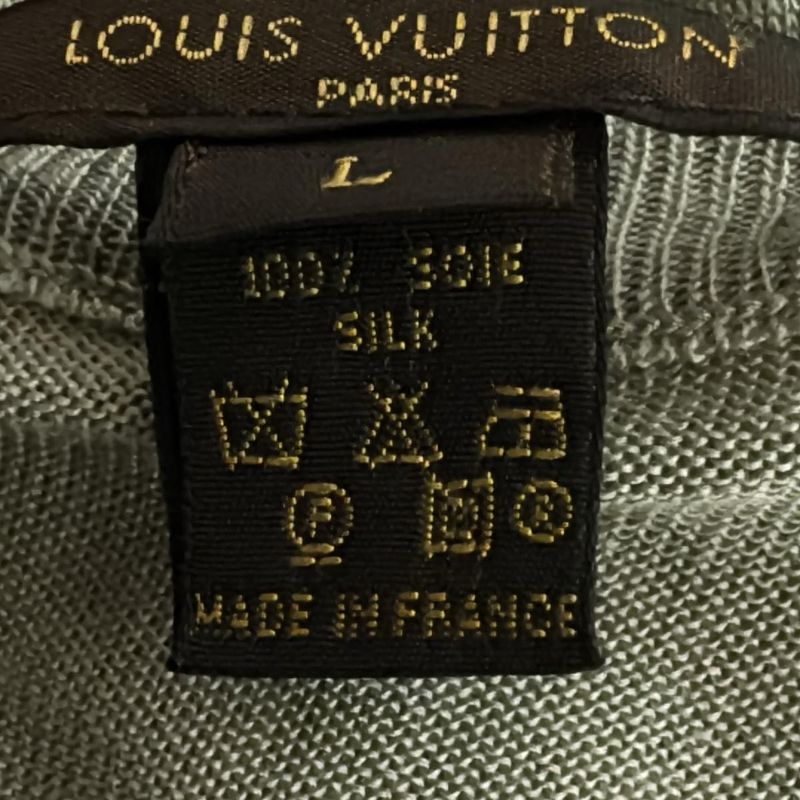Louis Vuitton Long Sleeve Sweater Size L Men's - Light Green V-Neck Silk
