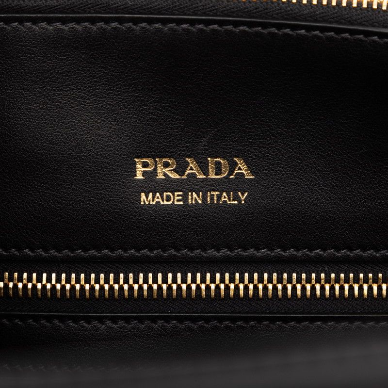 Prada Quilted Handbag Shoulder Bag 2WAY 1ba079 Black Nylon Saffiano Leather