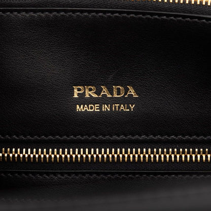 Prada Quilted Handbag Shoulder Bag 2WAY 1ba079 Black Nylon Saffiano Leather
