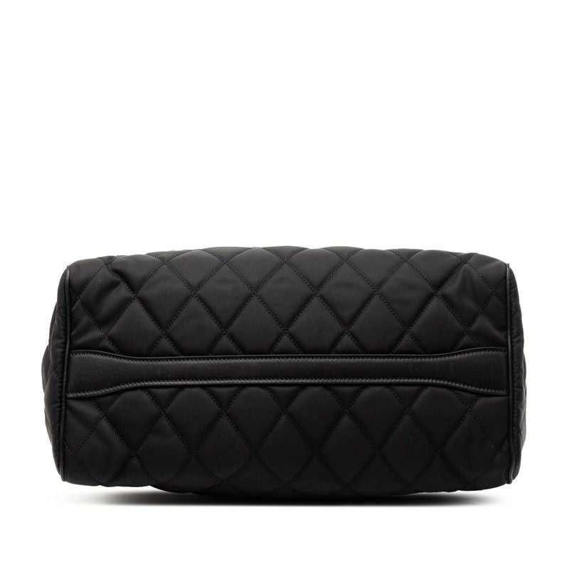 Prada Quilted Handbag Shoulder Bag 2WAY 1ba079 Black Nylon Saffiano Leather