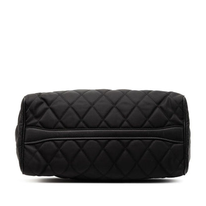 Prada Quilted Handbag Shoulder Bag 2WAY 1ba079 Black Nylon Saffiano Leather