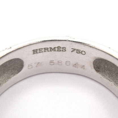 Hermes Ring 57 Toubu 18k White Gold Total Weight: 9.2g