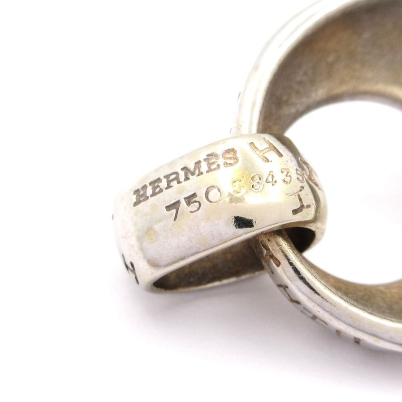 Hermes Pendant Top Toubu 18k White Gold Total Weight: 6.5g