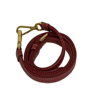 Prada Tote Bag Logo Jacquard Beige X Red Leather Tag Leather