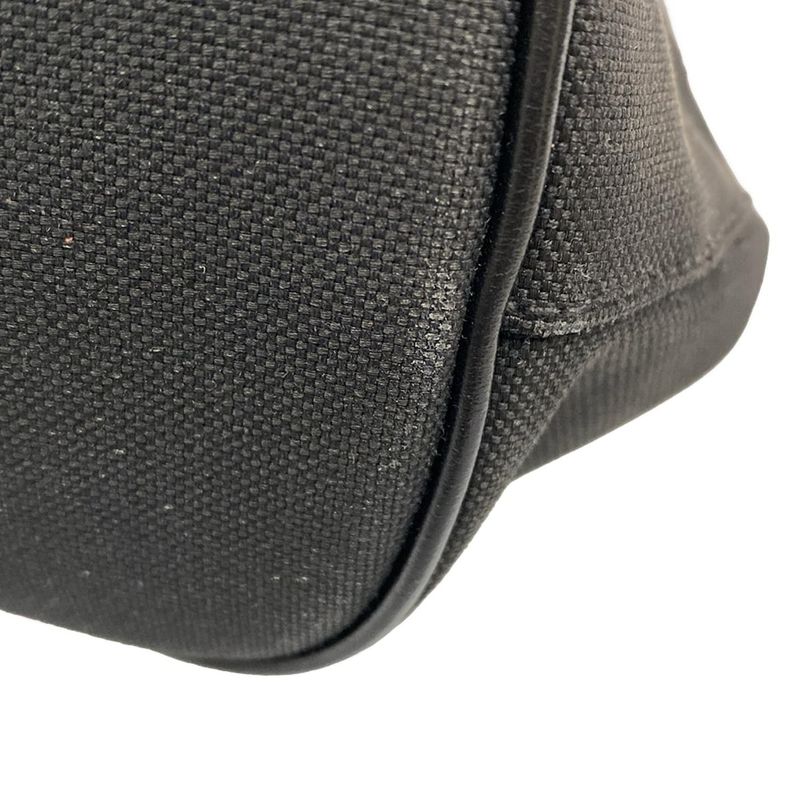 Prada Handbag Duet Logo Jacquard 1bh038 Black Draw String Shape Leather