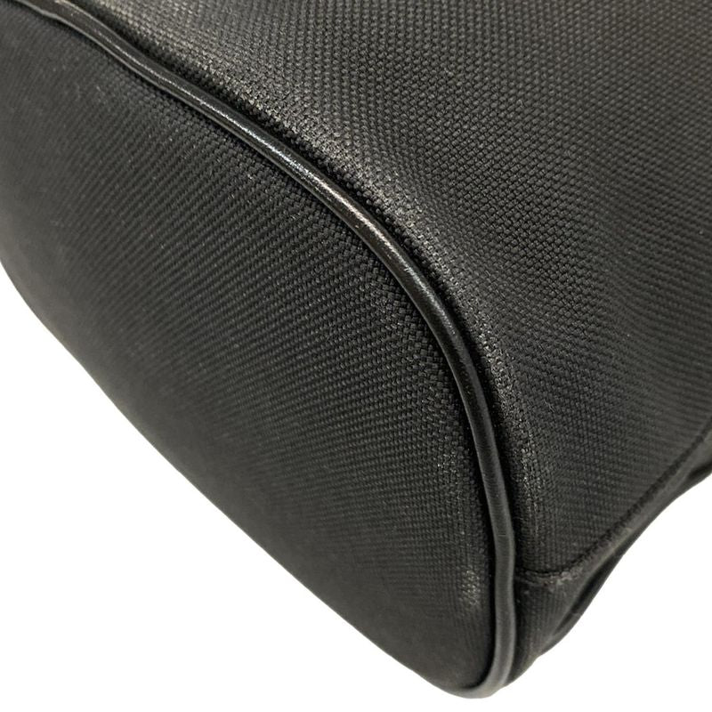 Prada Handbag Duet Logo Jacquard 1bh038 Black Draw String Shape Leather