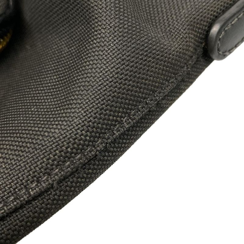 Prada Handbag Duet Logo Jacquard 1bh038 Black Draw String Shape Leather