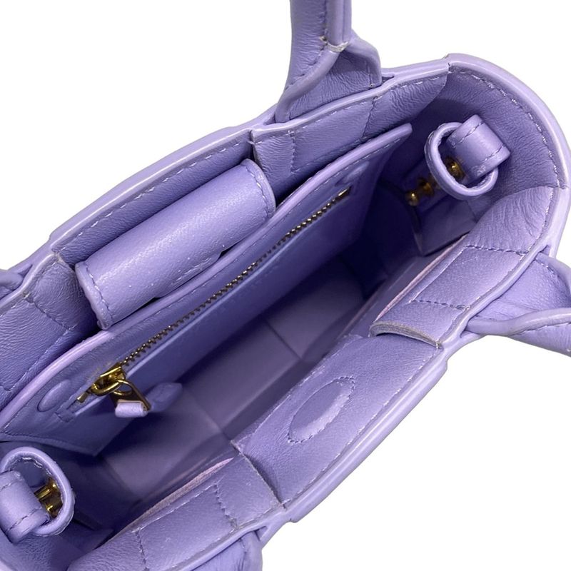 Bottega Veneta Tote Bag Cassette Purple Leather