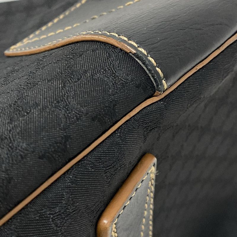 Celine Boston Bag Macadam Pattern Black Leather