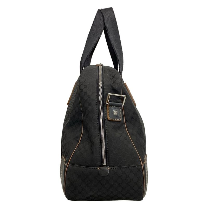 Celine Boston Bag Macadam Pattern Black Leather