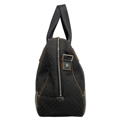 Celine Boston Bag Macadam Pattern Black Leather