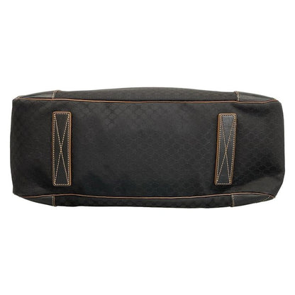 Celine Boston Bag Macadam Pattern Black Leather