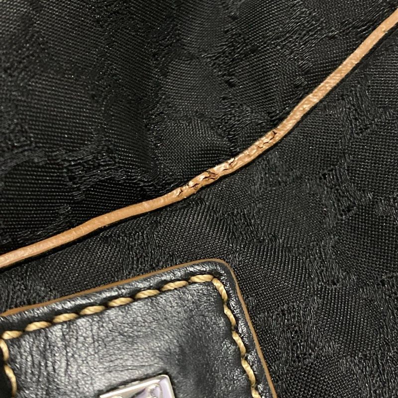 Celine Boston Bag Macadam Pattern Black Leather