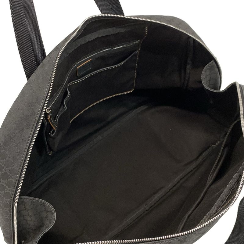 Celine Boston Bag Macadam Pattern Black Leather