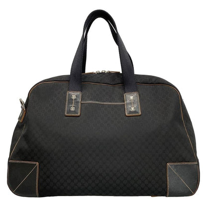 Celine Boston Bag Macadam Pattern Black Leather