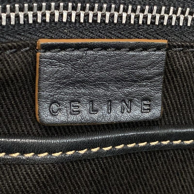 Celine Boston Bag Macadam Pattern Black Leather