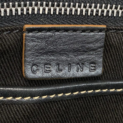 Celine Boston Bag Macadam Pattern Black Leather