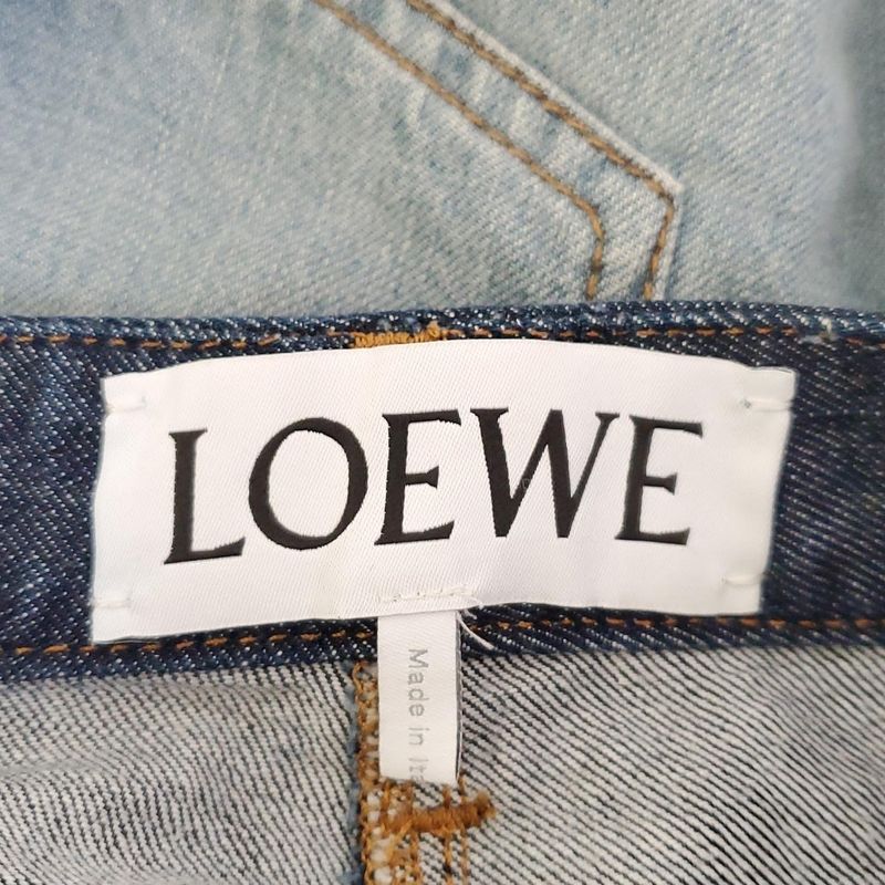 Loewe Jeans Size 32 XS Women's Trompe L'oeil Double Waist Denim Pants S540y11x27