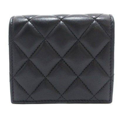 Chanel Bifold Wallet Matelasse Ap3407 Black Silver Hardware Lambskin