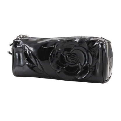 Chanel Camellia Enamel Black Ladies Pouch