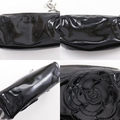 Chanel Camellia Enamel Black Ladies Pouch