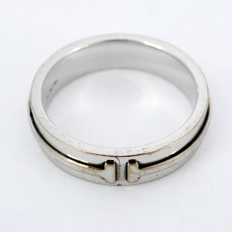 Tiffany & Co Ring T Narrow 18k White Gold White Gold No 20 Men's