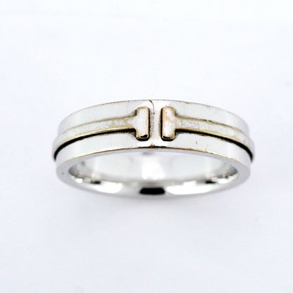 Tiffany & Co Ring T Narrow 18k White Gold White Gold No 20 Men's