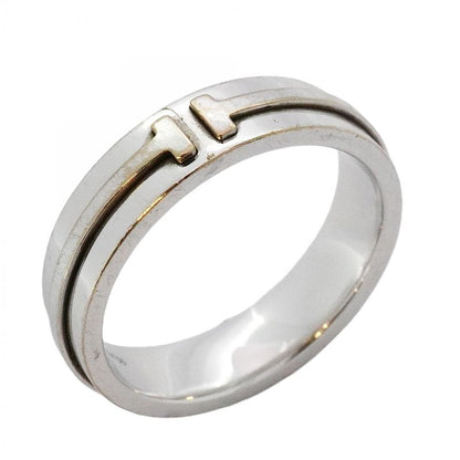 Tiffany & Co Ring T Narrow 18k White Gold White Gold No 20 Men's