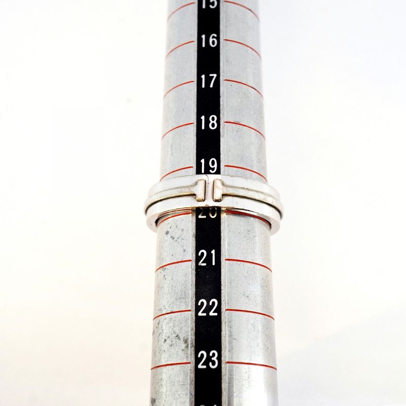 Tiffany & Co Ring T Narrow 18k White Gold White Gold No 20 Men's