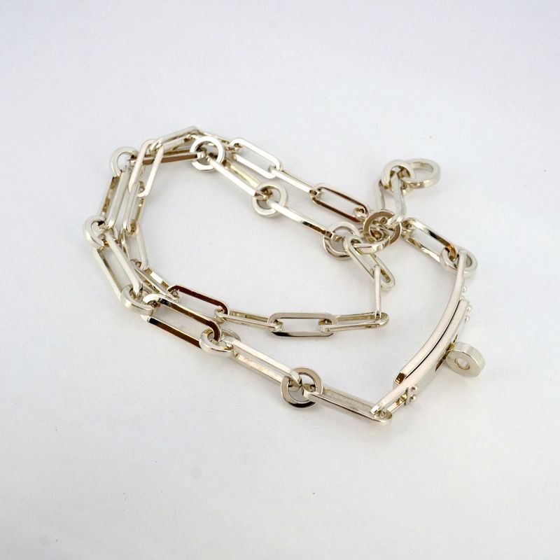 Hermes Bracelet Kelly Chaine Double Tour Silver 925 Men Women Unisex