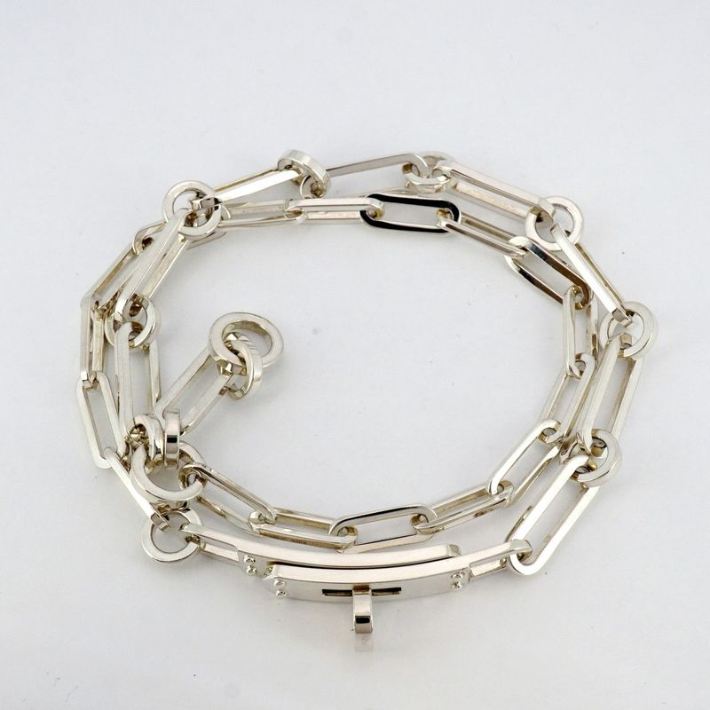 Hermes Bracelet Kelly Chaine Double Tour Silver 925 Men Women Unisex