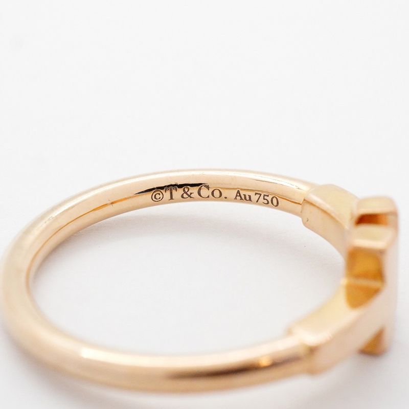 Tiffany & Co Ring T Wire 18k Pink Gold Pink Gold Size 7.5 Women's