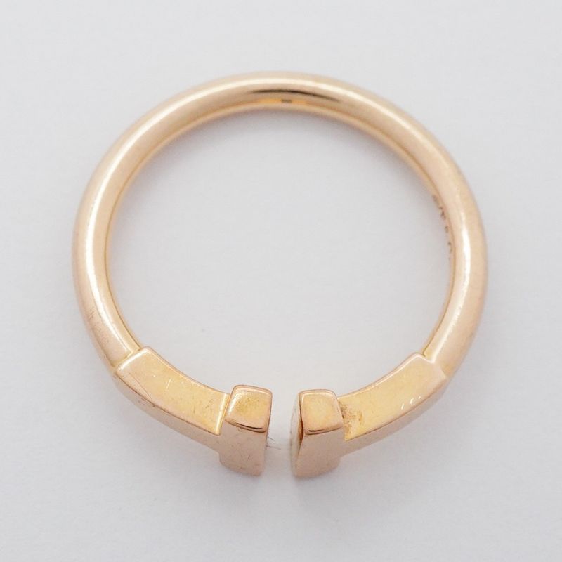 Tiffany & Co Ring T Wire 18k Pink Gold Pink Gold Size 7.5 Women's