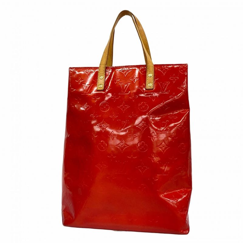 Louis Vuitton Tote Bag Vernis Lead MM M91086 Rouge Ladies
