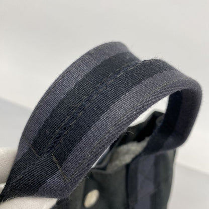 Hermes Handbag Fourre Tout PM Half Leather Canvas Leather Black Gray Silver