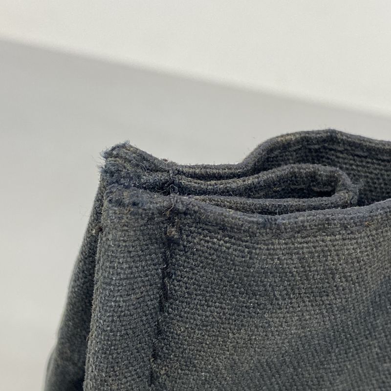 Hermes Handbag Fourre Tout PM Half Leather Canvas Leather Black Gray Silver