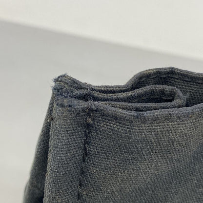 Hermes Handbag Fourre Tout PM Half Leather Canvas Leather Black Gray Silver