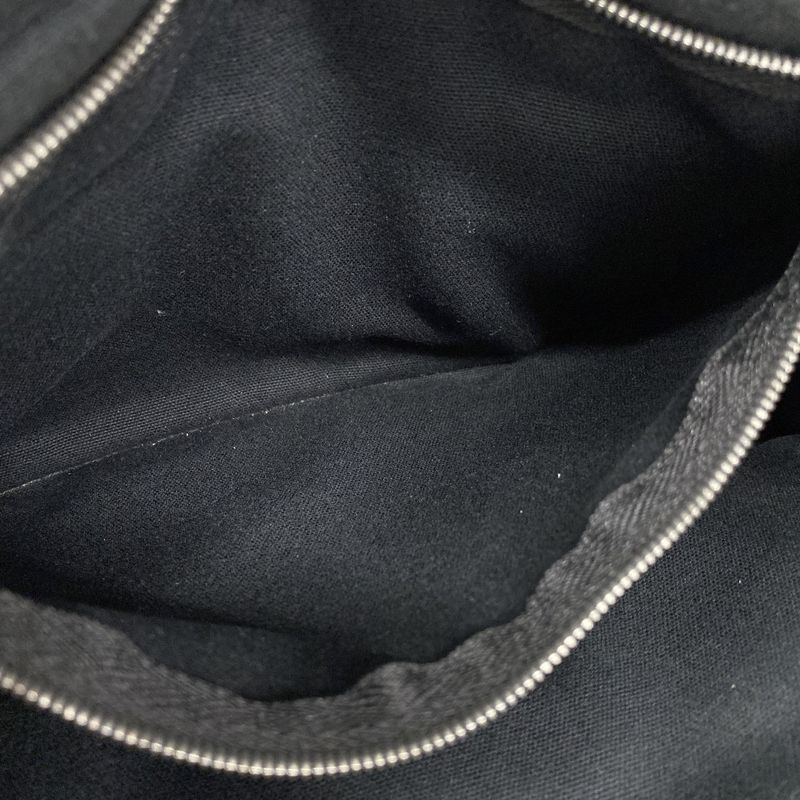 Hermes Handbag Fourre Tout PM Half Leather Canvas Leather Black Gray Silver