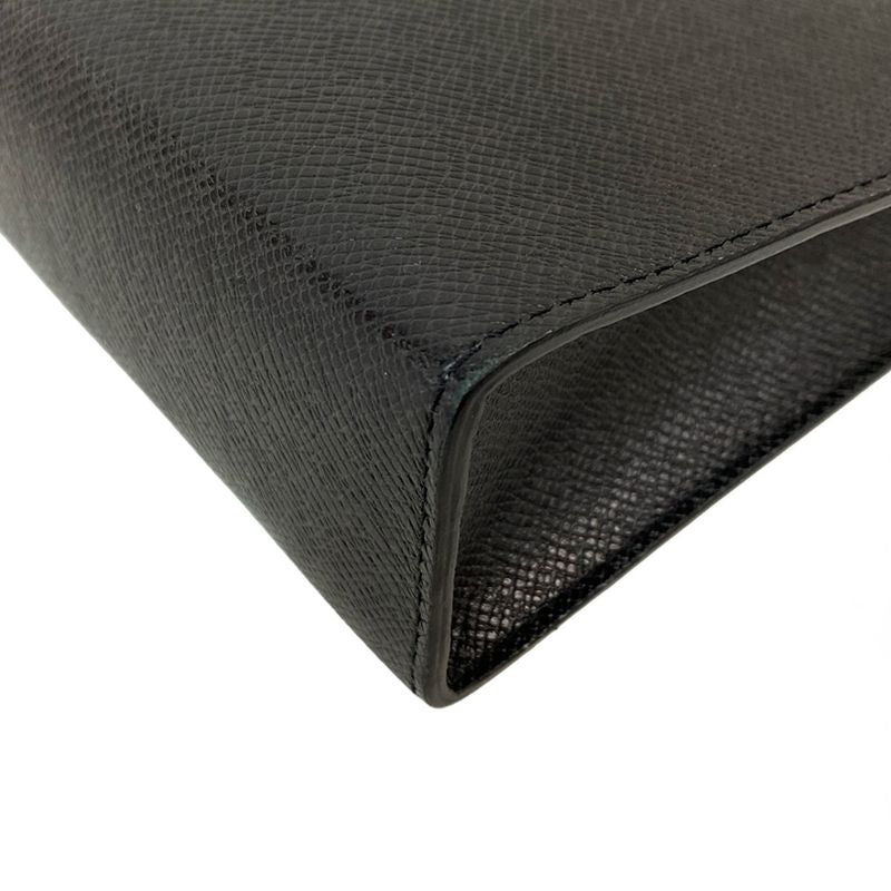 Louis Vuitton Clutch Bag Taiga Pochette Voyage M30450 Black Leather Cowhide