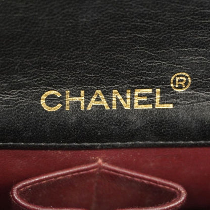 Chanel Shoulder Bag Matelasse Lambskin Black Gold Hardware Women