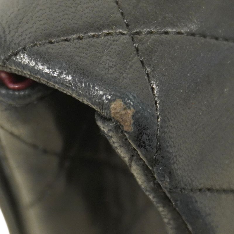 Chanel Shoulder Bag Matelasse Lambskin Black Gold Hardware Women